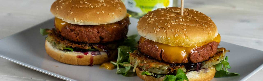 Röstiburger - vegane Burgerspeise mit passender Weinempfehlung