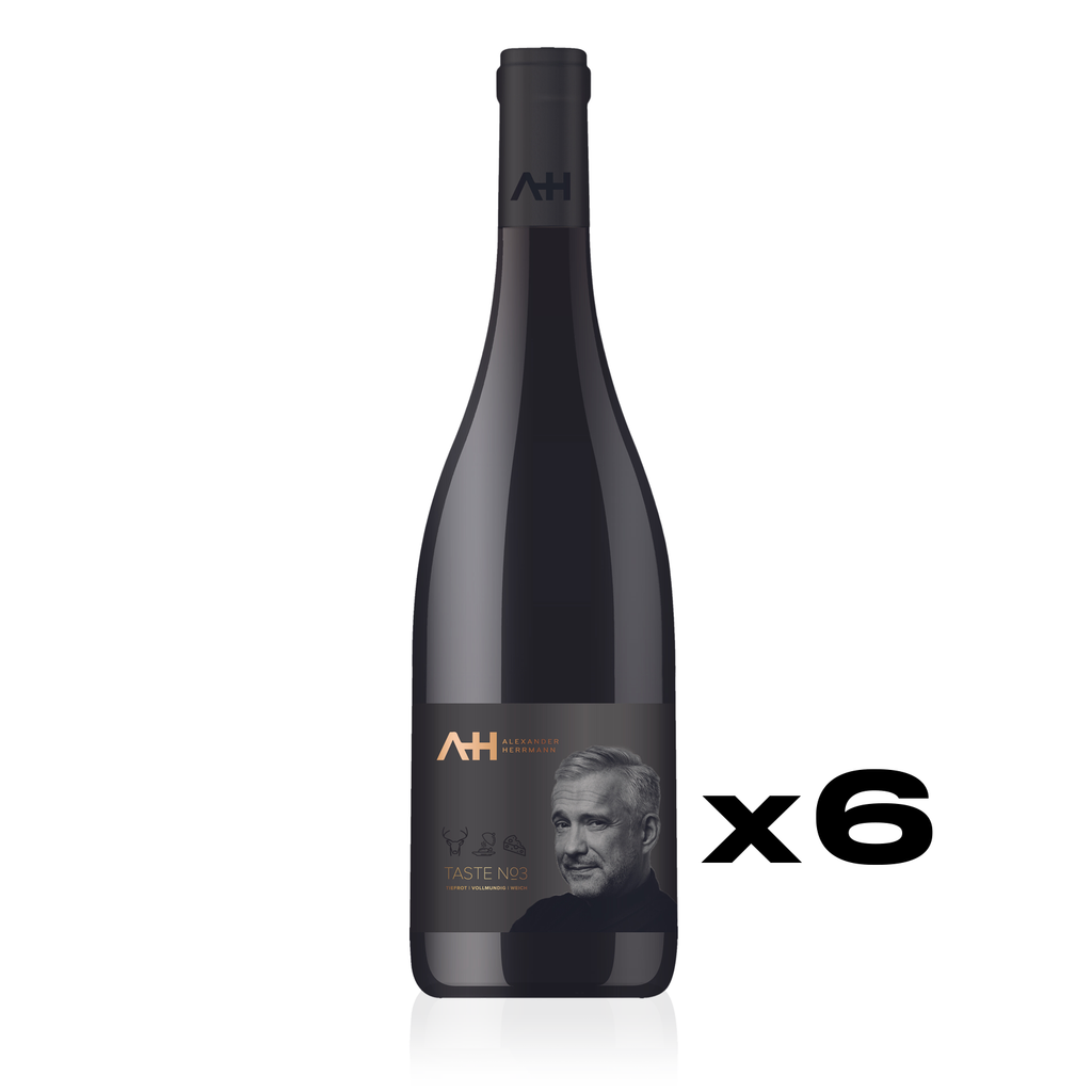 ALEXANDER HERRMANN Taste No.3  - halbtrockener Rotwein aus Deutschland - 6er Karton 