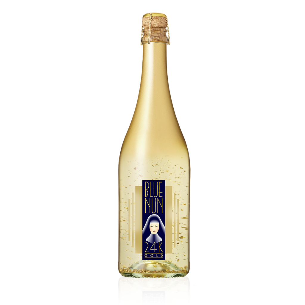 [14:11] Clemen, Jacqueline BLUE NUN 24K Gold Edition 0,75l - halbtrockener Schaumwein mit Goldblättchen - Einzelflasche