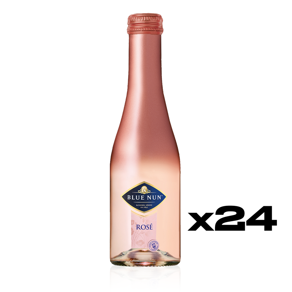 BLUE NUN Rosé Edition - halbtrockener Roséschaumwein im Kleinflaschenformat - 24er Karton