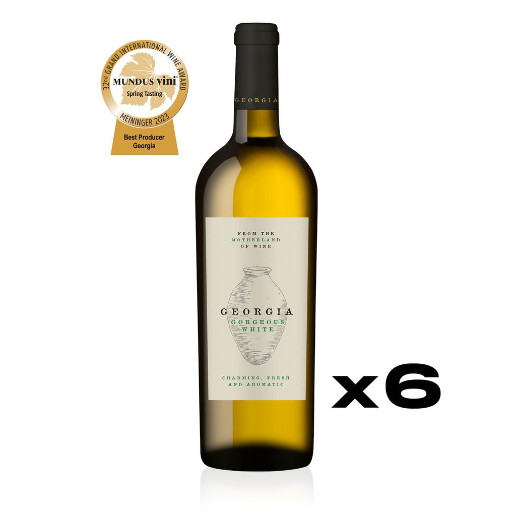 GEORGIA Gorgeous White Halbtrocken 0,75l - halbtrockener Weißwein aus Georgien - 6er Karton - Mundus Vini Spring Tasting 2023 Auszeichnung Gold
