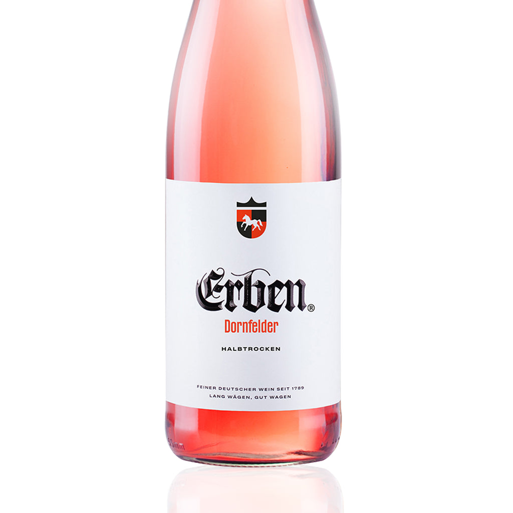 ERBEN Dornfelder Rosé Halbtrocken 0,75l - Roséwein - Detailansicht Vorderetikett - Qualitätswein aus der Pfalz 
