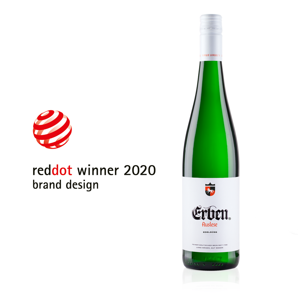 reddot winner 2020 brand design ERBEN Auslese Edelsüss 0,75l - süßer Prädikatswein - Weißwein 