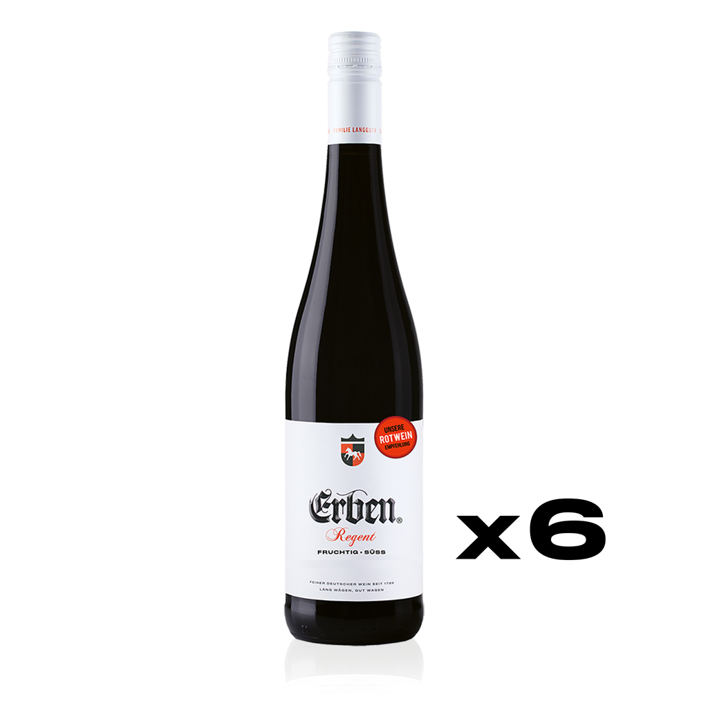 ERBEN Regent Fruchtig Süss 0,75l - Rotwein - fruchtig süßer Qualitätswein aus Rheinhessen - 6er Karton 