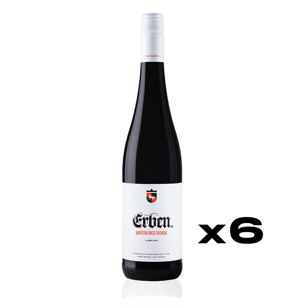 ERBEN Spätburgunder Lieblich 0,75l - Rotwein - lieblicher Qualitätswein aus Rheinhessen - 6er Karton 