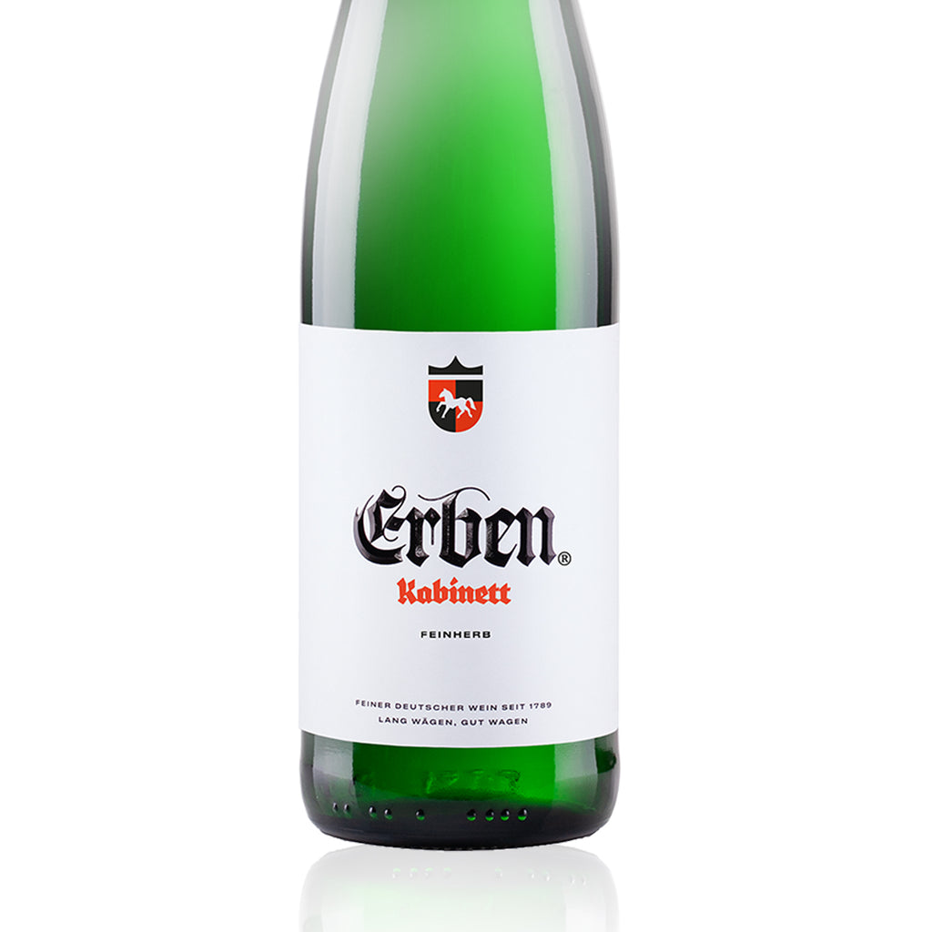 ERBEN Kabinett Feinherb 0,75l - Weißwein -Detailansicht Vorderetikett - Prädikatswein aus Rheinhessen 