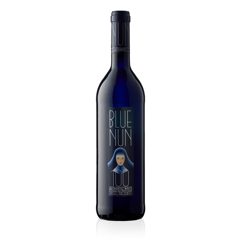 BLUE NUN Authentic White 0,75l 100 Jahre Edition- lieblicher, Qualitätsweißwein aus Deutschland - Einzelflasche
