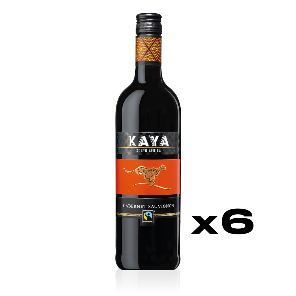 KAYA Fairtrade Cabernet Sauvignon Trocken 0,75l - trockener Rotwein aus Südafrika - 6er Karton 