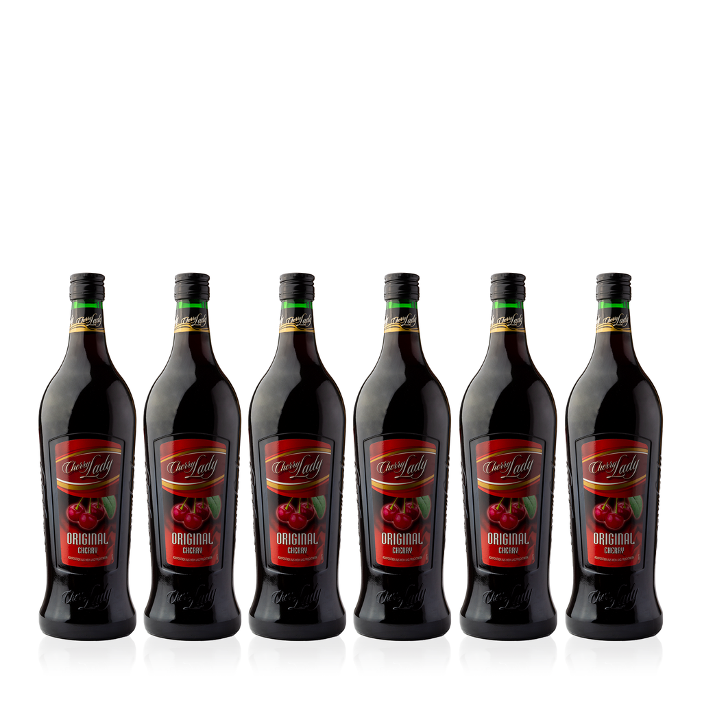 6 Flaschen CHERRY LADY Original 1,0l - unvergessliche Kombination aus Kirchsaft und Fruchtwein