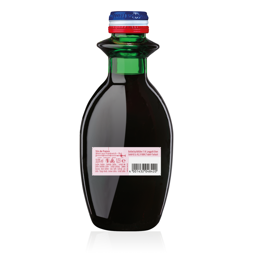 Rückansicht MEDINET Rouge Fruchtig Süss 0,25l - süßer Rotwein aus Frankreich im Kleinflaschenformat