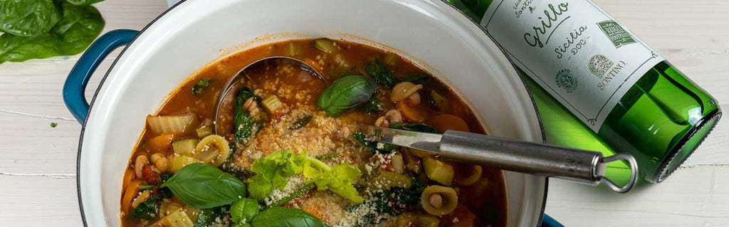 Minestrone all' Alex - vegane Suppe mit passender Weinempfehlung 