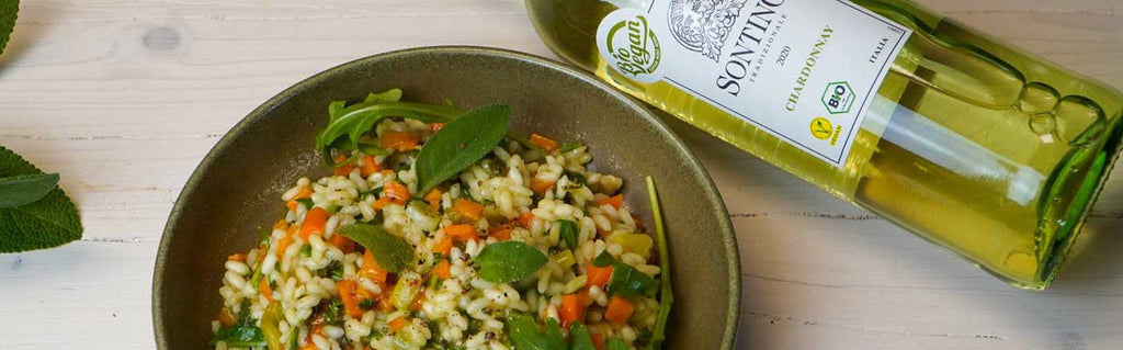 Salbei Risotto - veganes Reisgericht mit passender Weinempfehlung