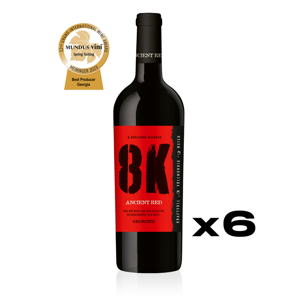8K ANCIENT RED Halbtrocken 0,75l - vollmundiger kräftiger Rotwein aus Georgien - 6er Karton