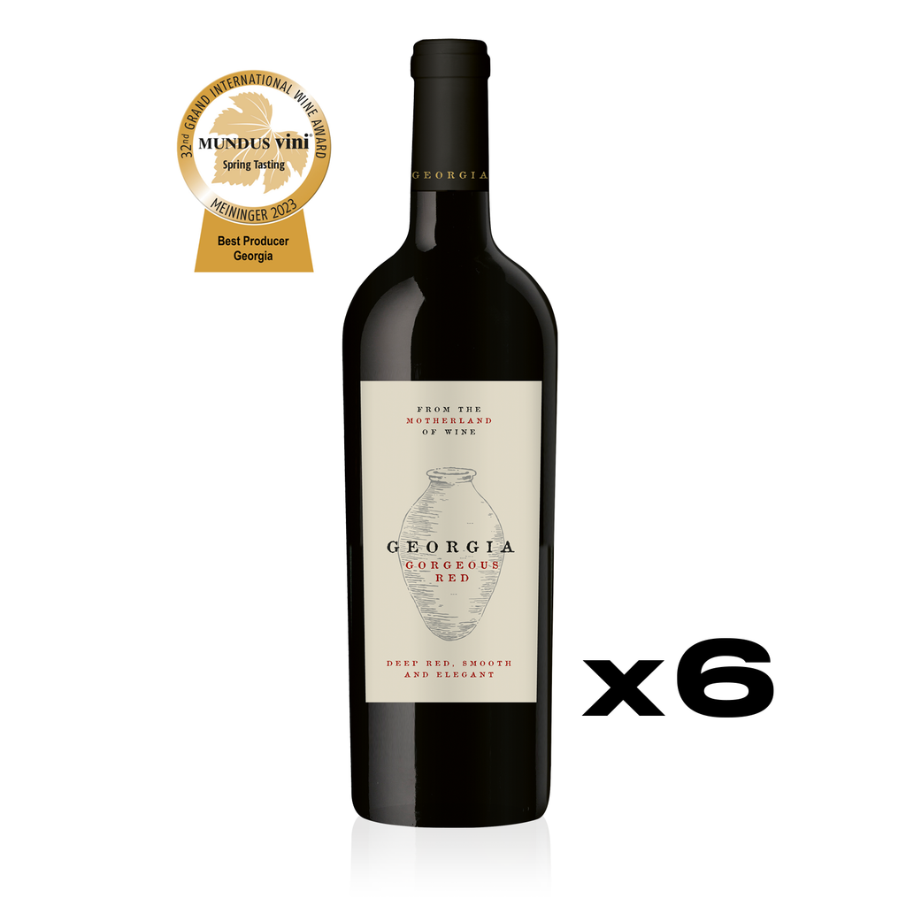 GEORGIA Gorgeous Red Halbtrocken 0,75l - halbtrockener Rotwein aus Georgien - 6er Karton - Mundus Vini Spring Tasting 2023 Auszeichnung Gold