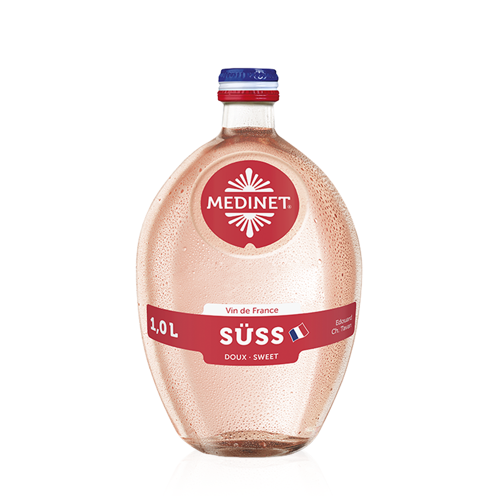MEDINET Rosé Süss 1,0l - süßer Roséwein aus Frankreich - 6er Karton