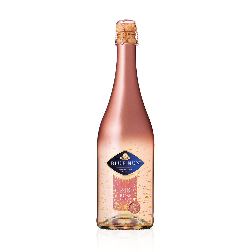 BLUE NUN 24K Rose Edition Schaumweinhaltiges Getränk 0,75l Einzelflasche Goldflocken