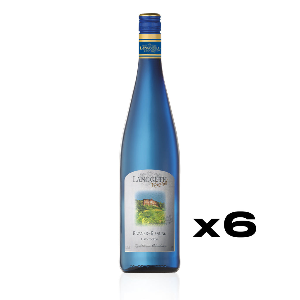 LANGGUTH VINOTHEK Rivaner Riesling Halbtrocken 0,75l - Weißwein - halbtrockener Qualitätswein aus Rheinhessen - 6er Karton