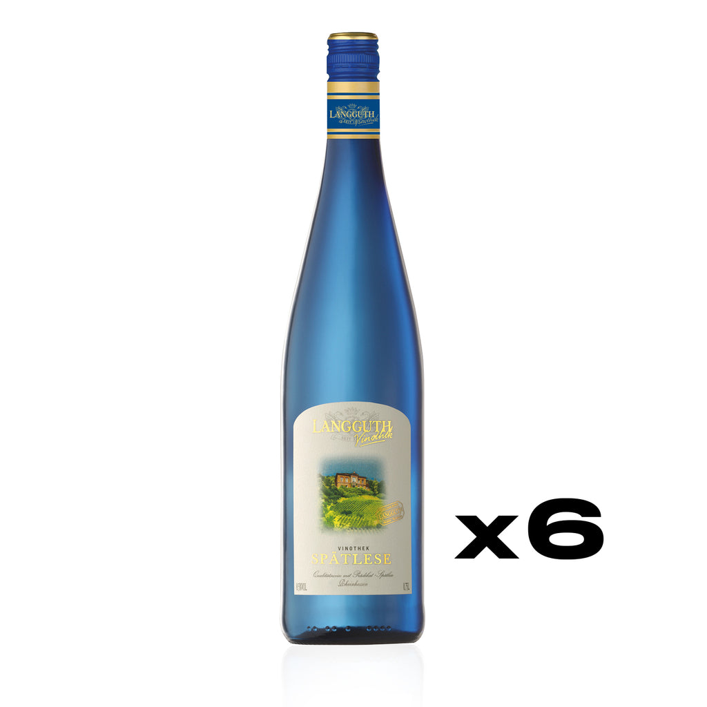 LANGGUTH VINOTHEK Spätlese Lieblich 0,75l - Weißwein - lieblicher Prädikatswein von der Nahe - 6er Karton 