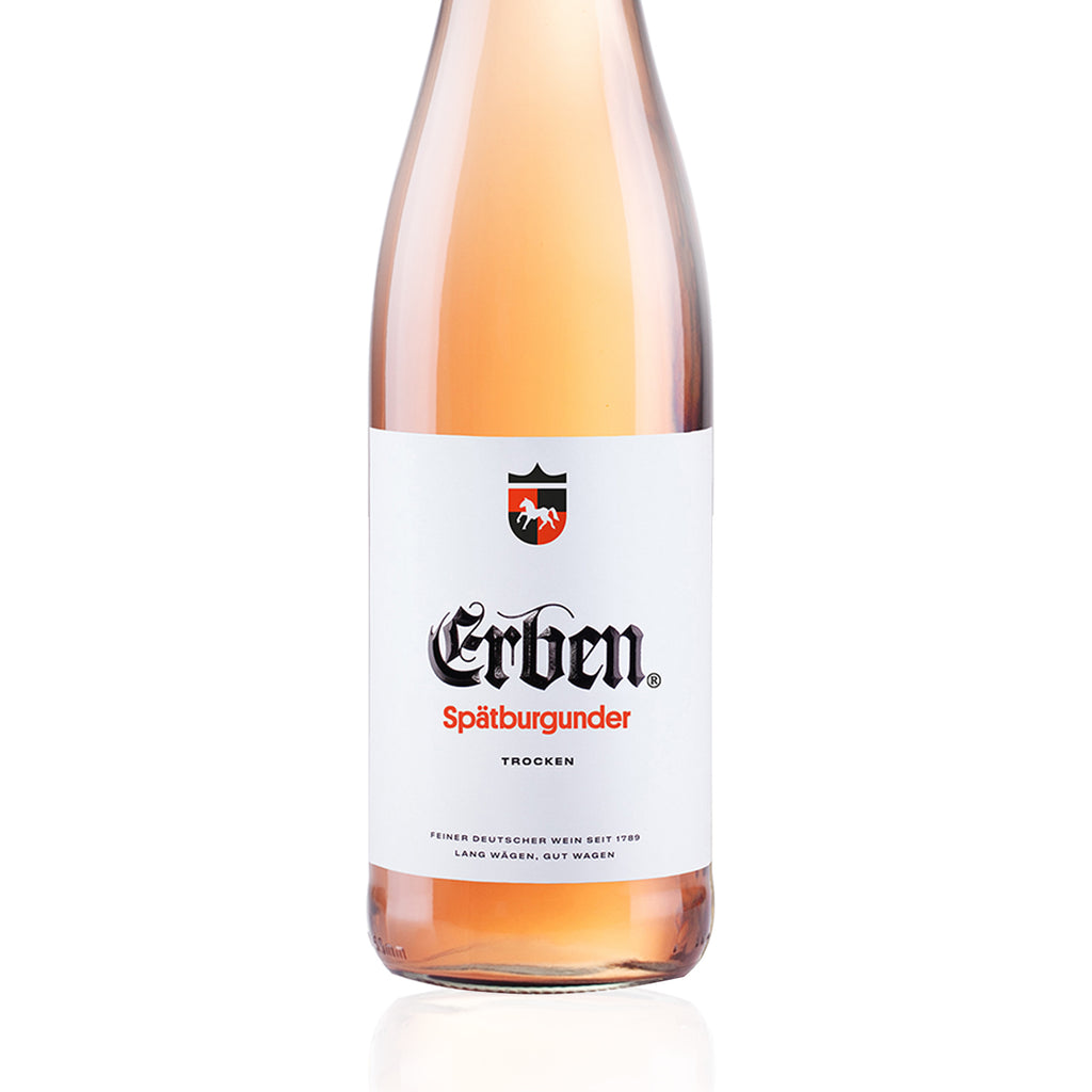 ERBEN Spätburgunder Rosé Trocken 0,75l - Roséwein - Detailansicht Vorderetikett- Qualitätswein aus Rheinhessen 