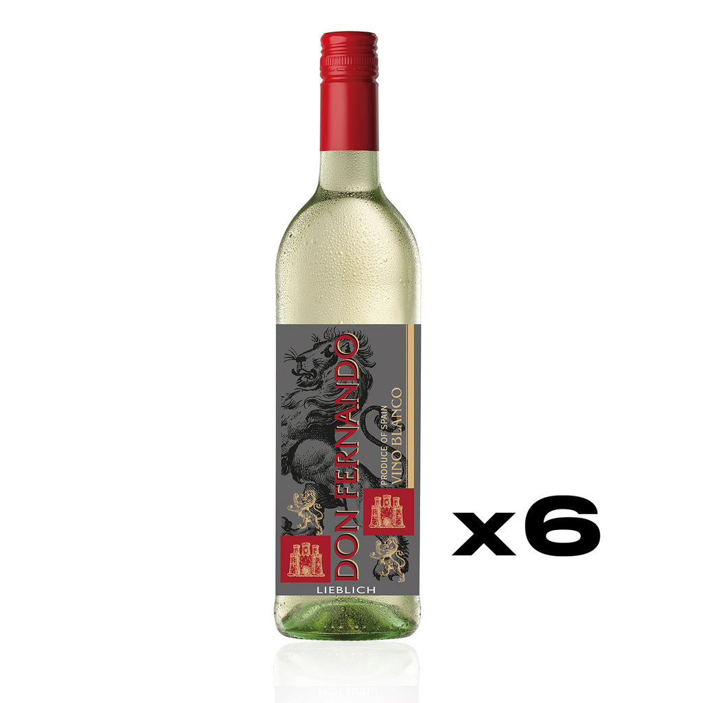DON FERNANDO Vino Blanco Lieblich 0,75l - lieblicher Weißwein aus Spanien - 6er Karton 