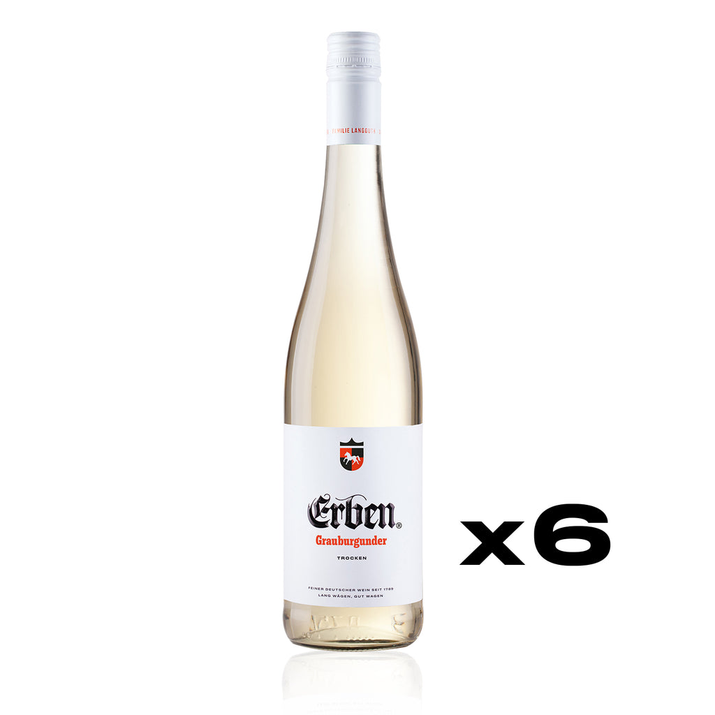 ERBEN Grauburgunder Trocken 0,75l - Weißwein - trockener Qualitätswein aus Rheinhessen - 6er Karton 