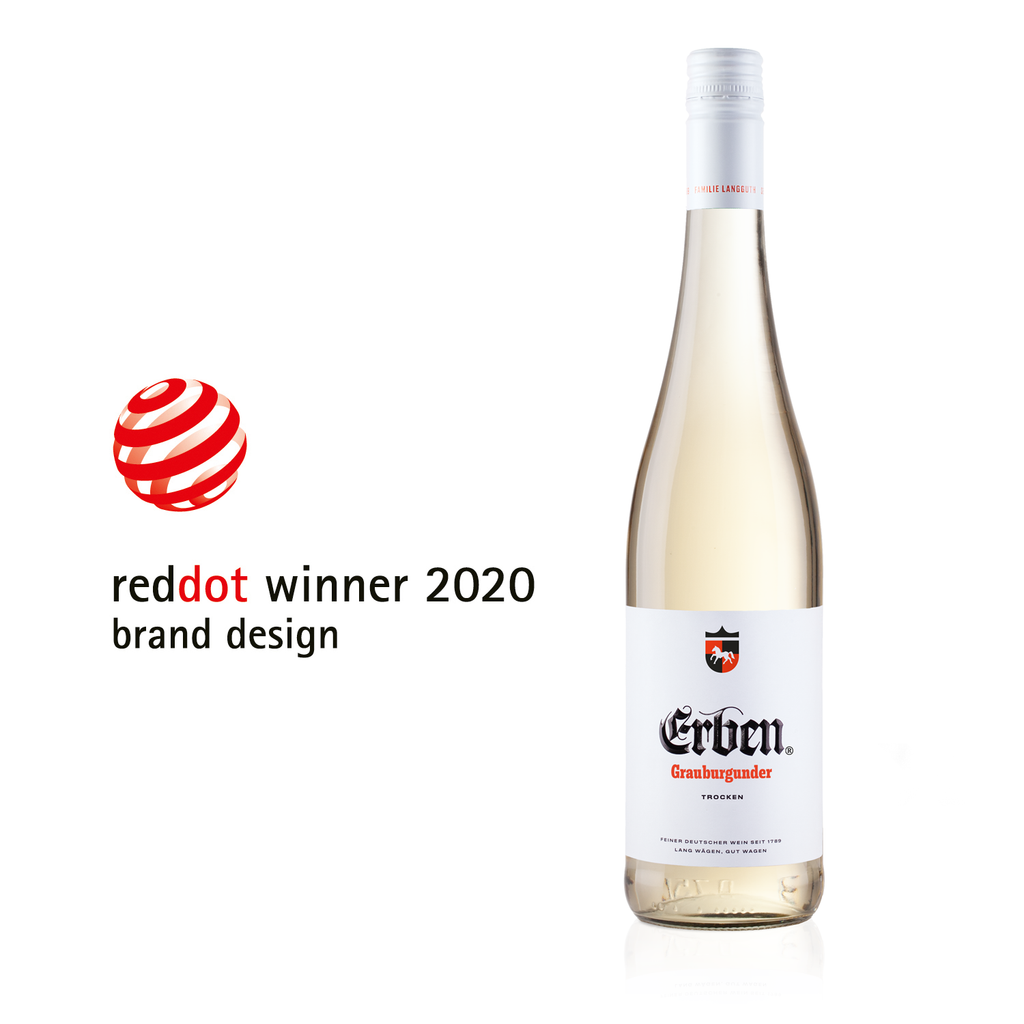 reddot winner 2020 brand design ERBEN Grauburgunder Trocken 0,75l - Qualitätswein aus Rheinhessen - Weißwein 