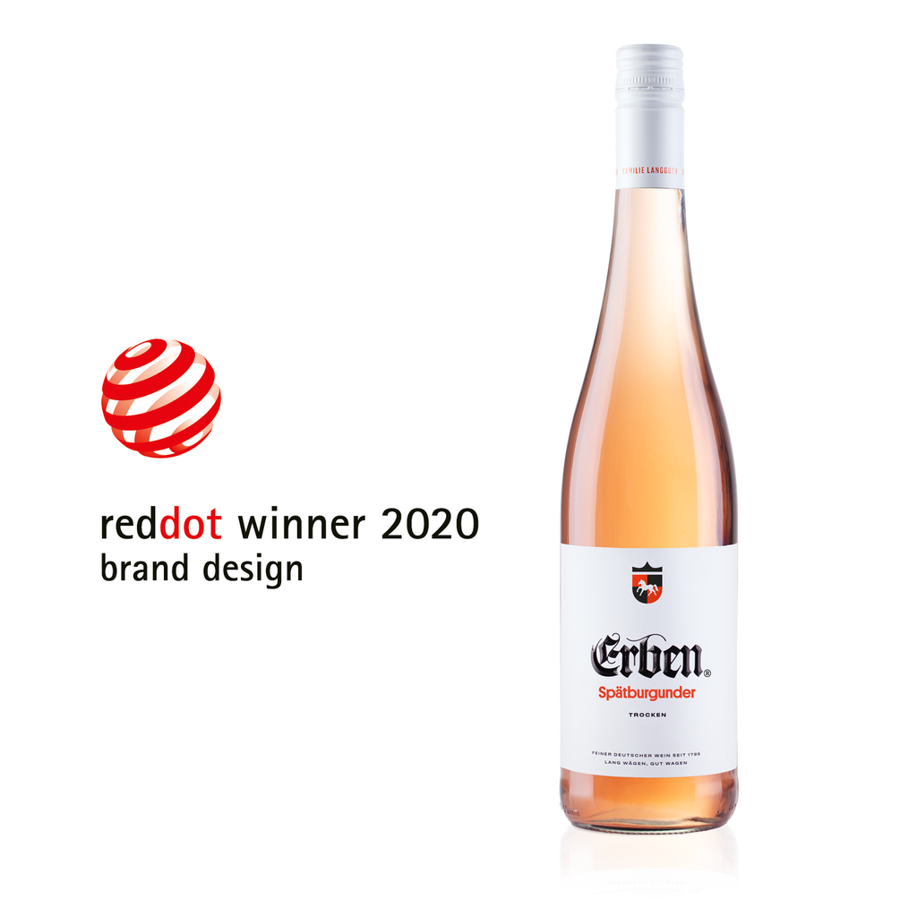 reddot winner 2020 brand design ERBEN Spätburgunder Rosé Trocken 0,75l - Qualitätswein aus Rheinhessen - Roséwein