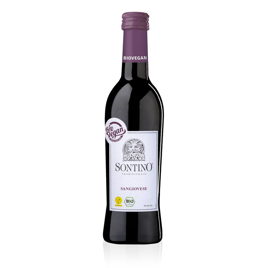 SONTINO BioVegan Sangiovese 0,25l - halbtrockener Rotwein aus Italien 