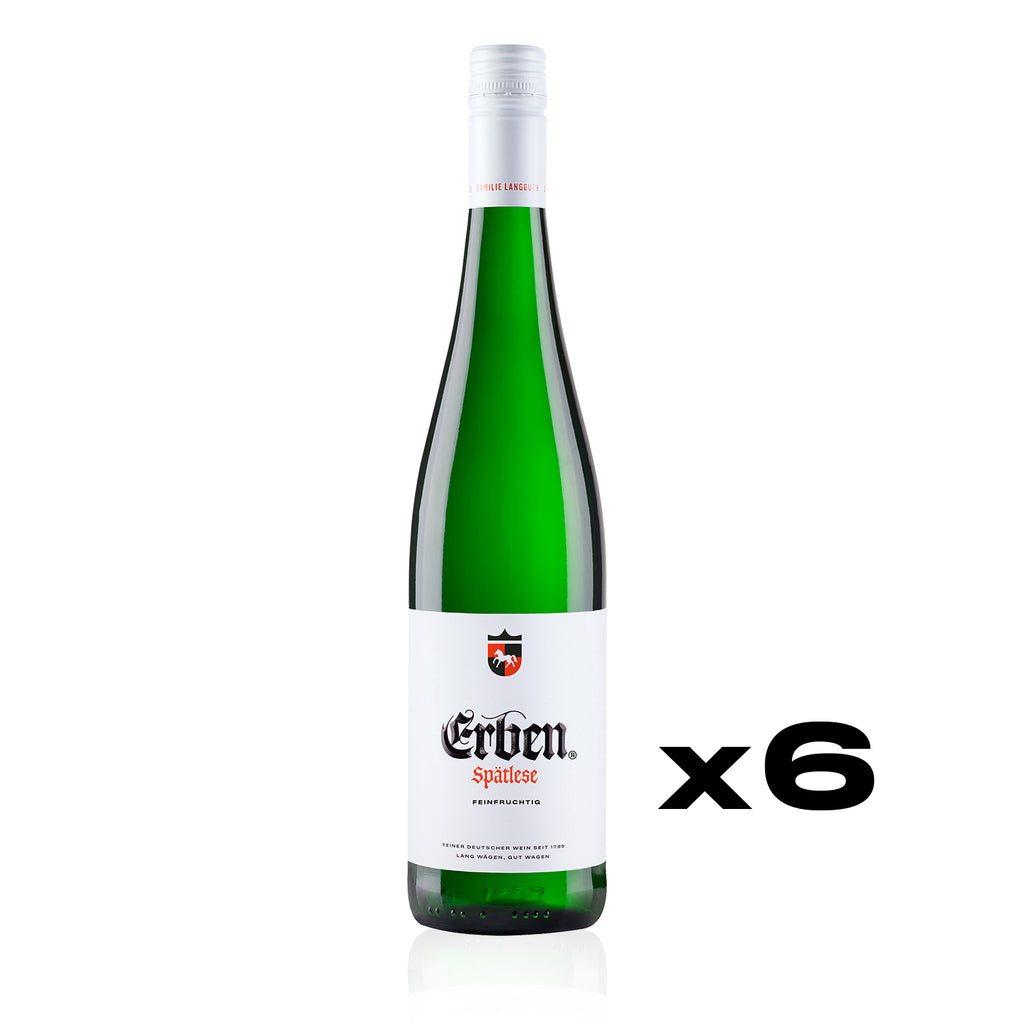 ERBEN Spätlese Feinfruchtig 0,75l - Weißwein - süßer Prädikatswein aus Rheinhessen - 6er Karton 