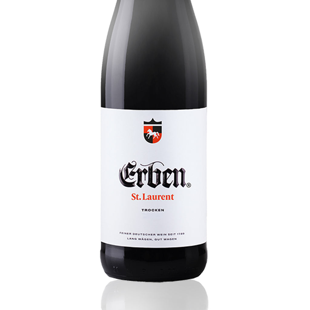 ERBEN St. Laurent Trocken 0,75l - Rotwein - Detailansicht Vorderetikett - Qualitätswein aus Rheinhessen 