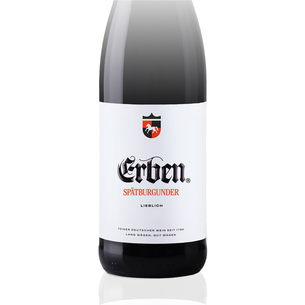 ERBEN Spätburgunder Lieblich 0,75l - Rotwein - Detailansicht Vorderetikett - Qualitätswein aus Rheinhessen - Rotwein 