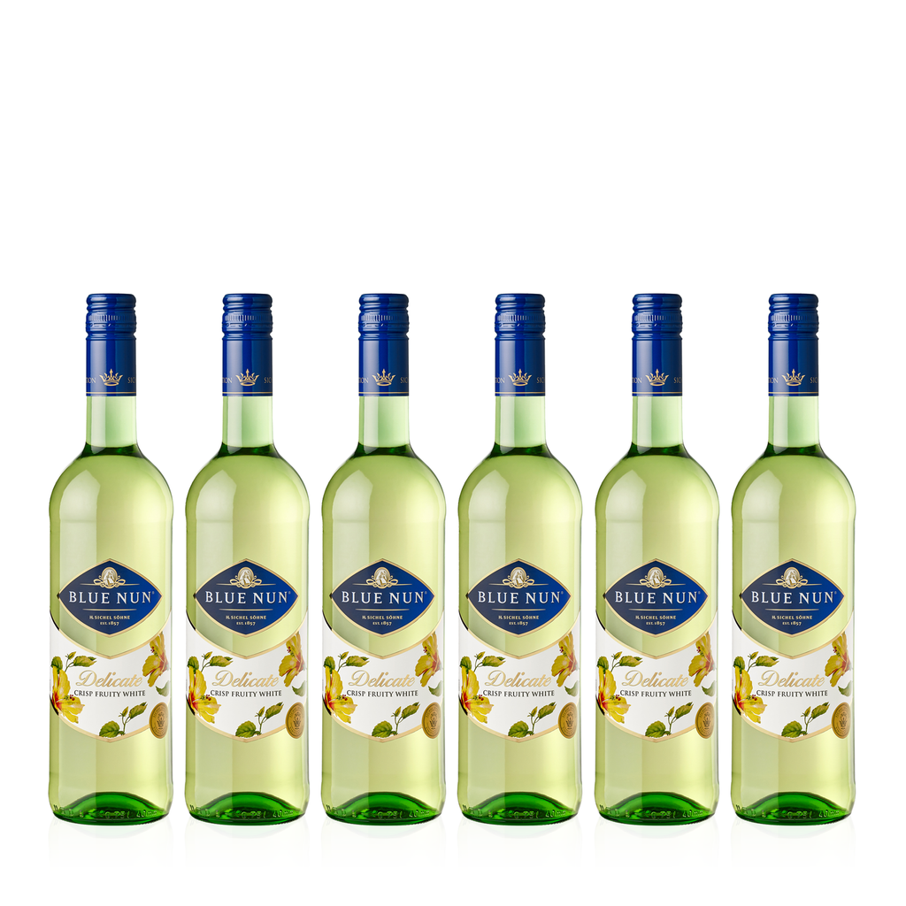 Sechs Flaschen BLUE NUN Delicate Weiß Weincocktail 0,75l - lieblicher Weincocktail 