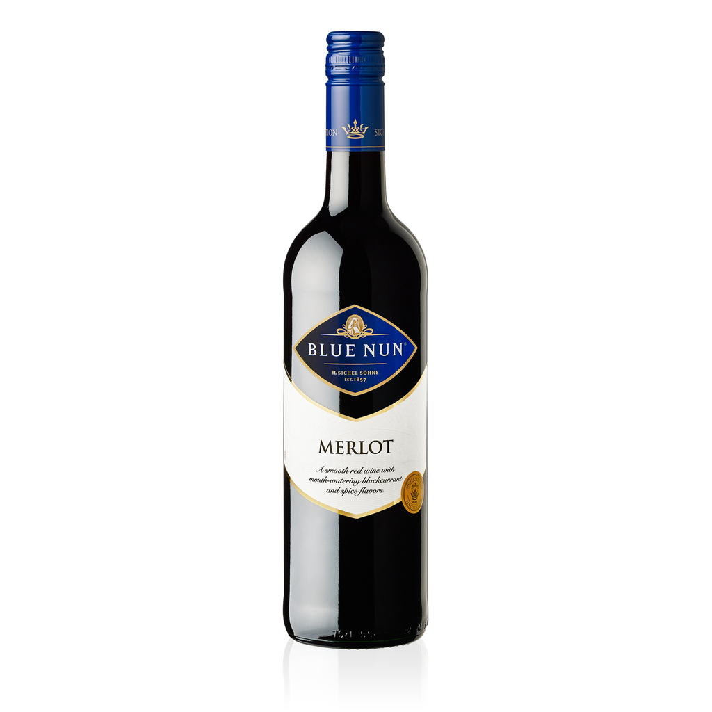 BLUE NUN Merlot Trocken 0,75l - trockener, französischer Rotwein 