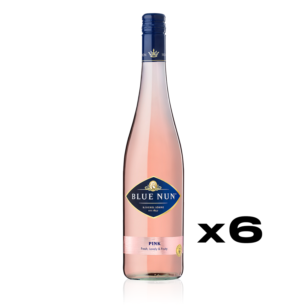 BLUE NUN Pink 0,75l - lieblicher Roséwein aus der europäischen Gemeinschaft - 6er Karton 