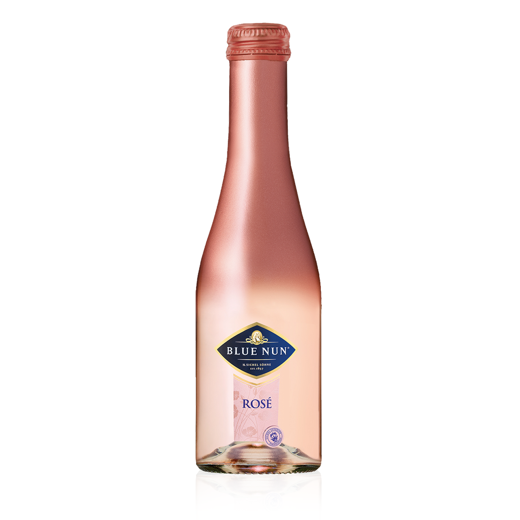 BLUE NUN Rosé Edition 0,2l - halbtrockenes, aromatisiertes Schaumweinhaltiges Getränk - Rosé im Kleinflaschenformat