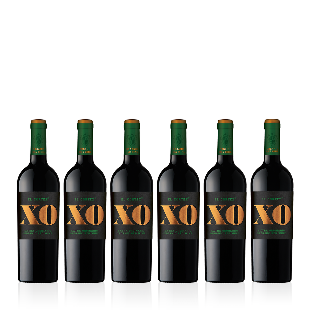 Sechs Flaschen EL CORTEZ XO Extra Ordinario Organic Red Wine 0,75l - halbtrockener Rotwein aus Spanien