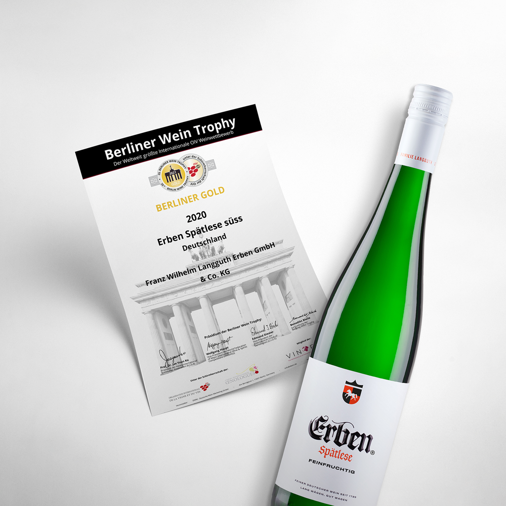 ERBEN Spätlese Feinfruchtig 0,75l - Weißwein - neben Berliner Wein Trophy Gold-Urkunde 2020