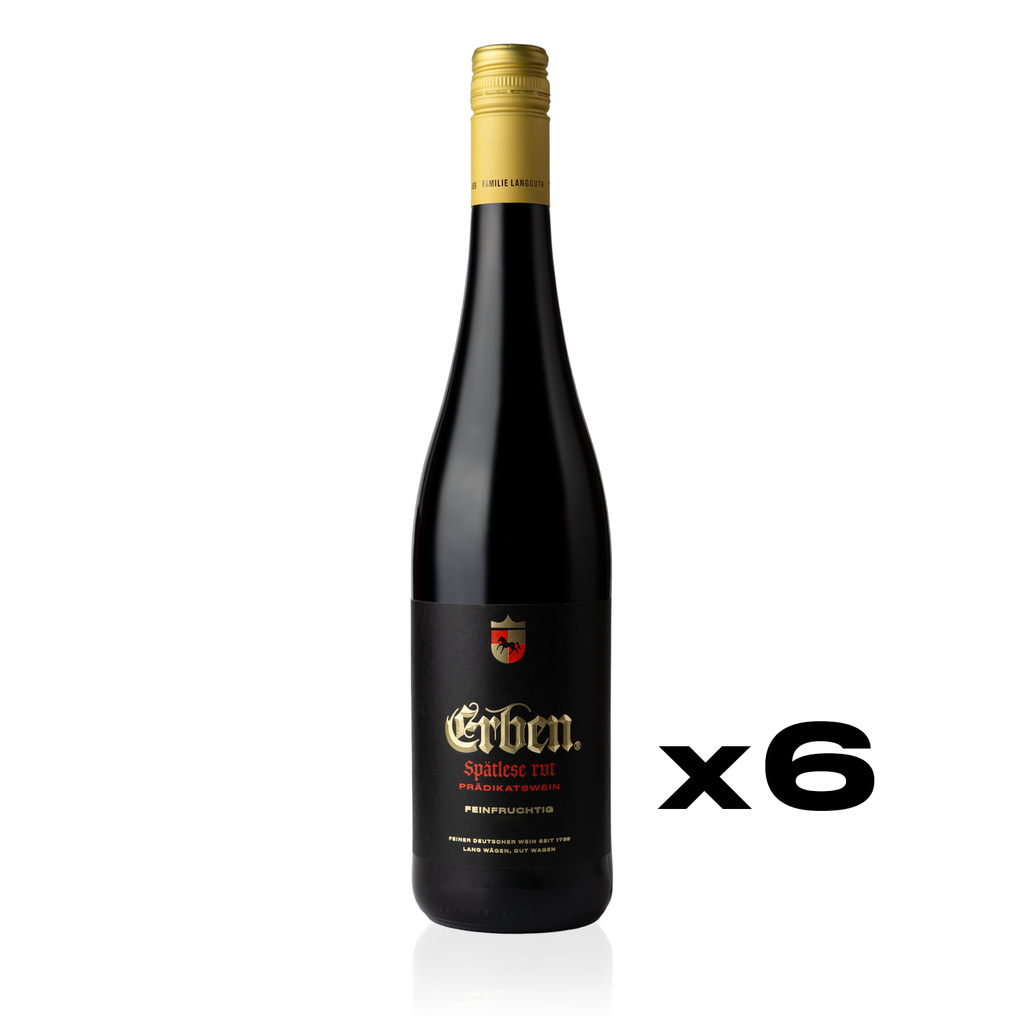 ERBEN Spätlese Rot Feinfruchtig 0,75l - Rotwein - feinfruchtiger Prädikatswein aus Rheinhessen - 6er Karton 