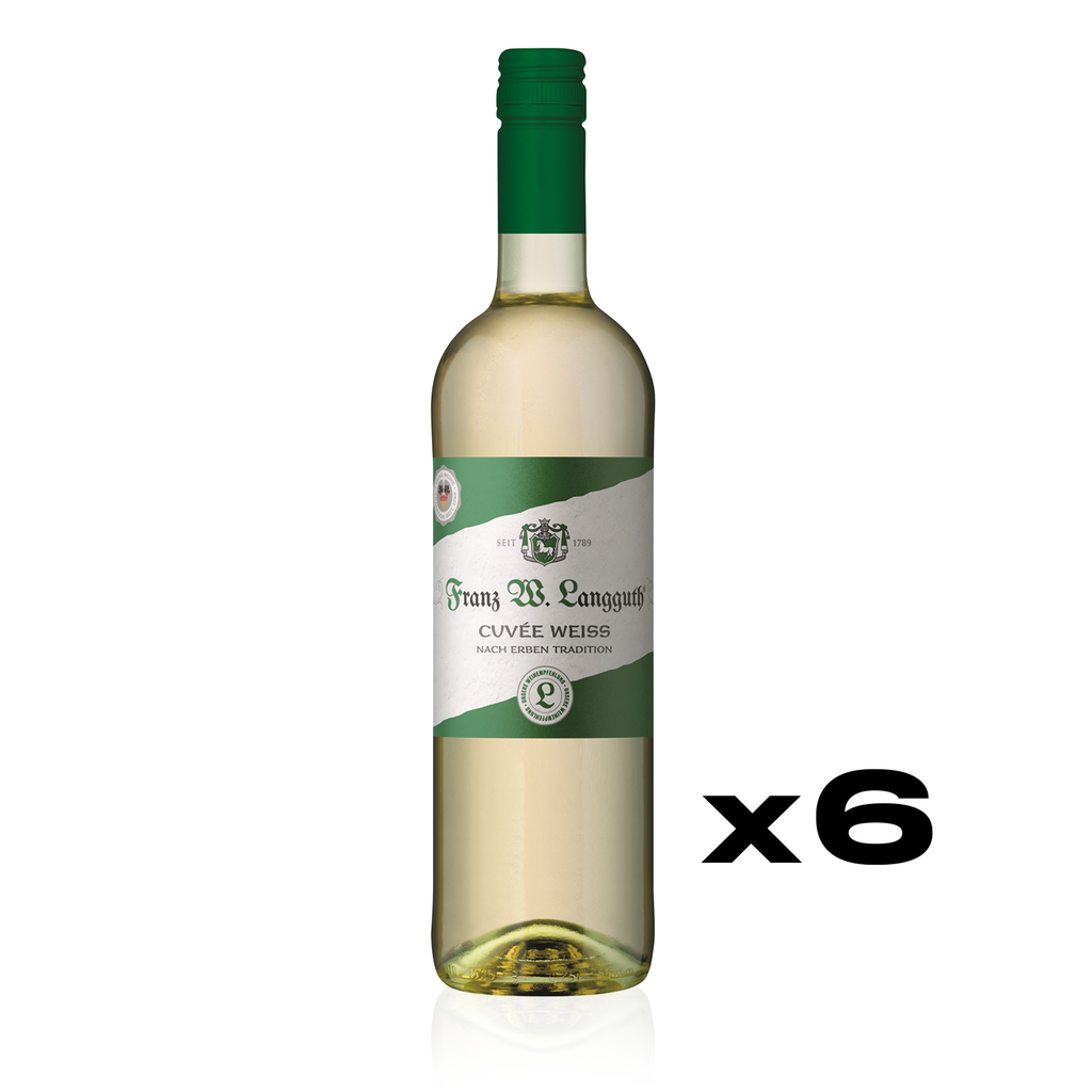 FRANZ W. LANGGUTH Hauswein Cuvée Weiß 0,75l - lieblicher Weißwein aus Deutschland - 6er Karton 