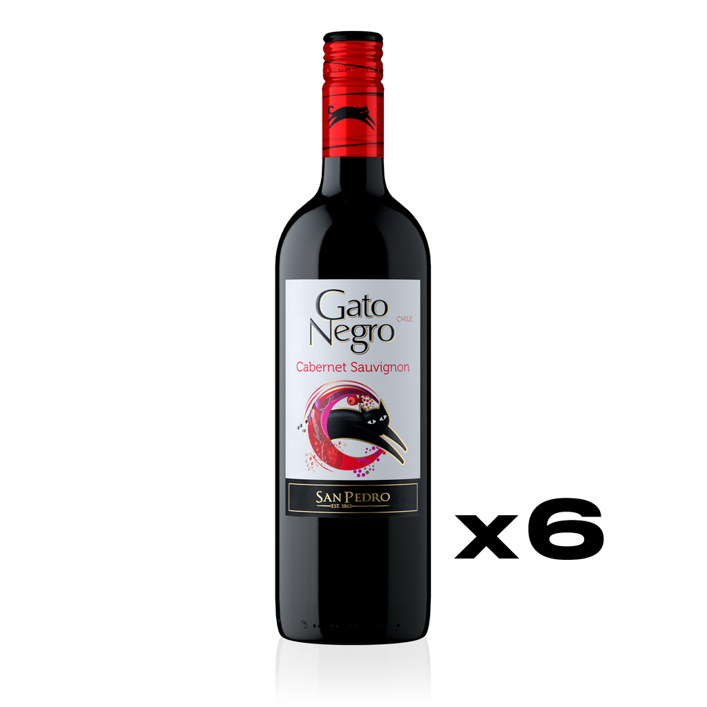 GATO NEGRO Cabernet Sauvignon Trocken 0,75l - trockener Rotwein aus Chile - 6er Karton 