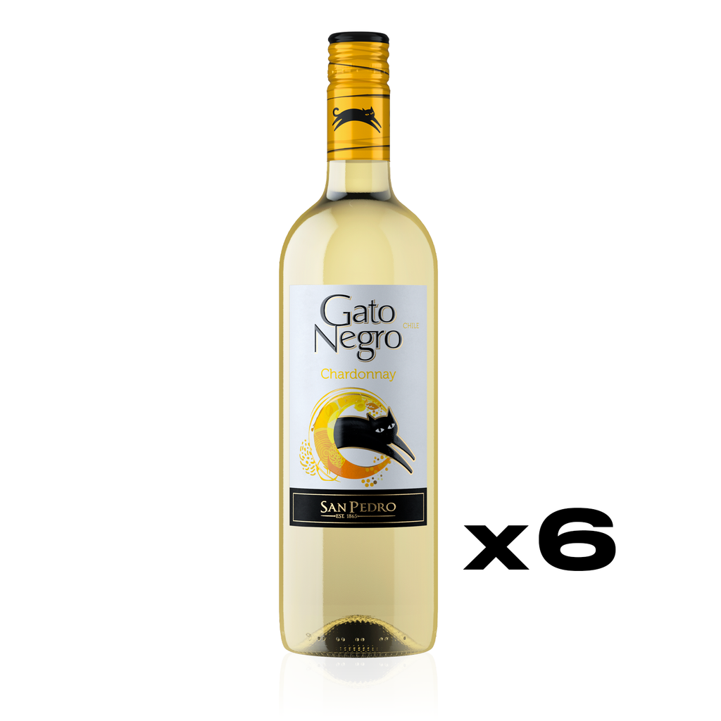 GATO NEGRO Chardonnay Trocken 0,75l - trockener Weißwein aus Chile - 6er Karton 
