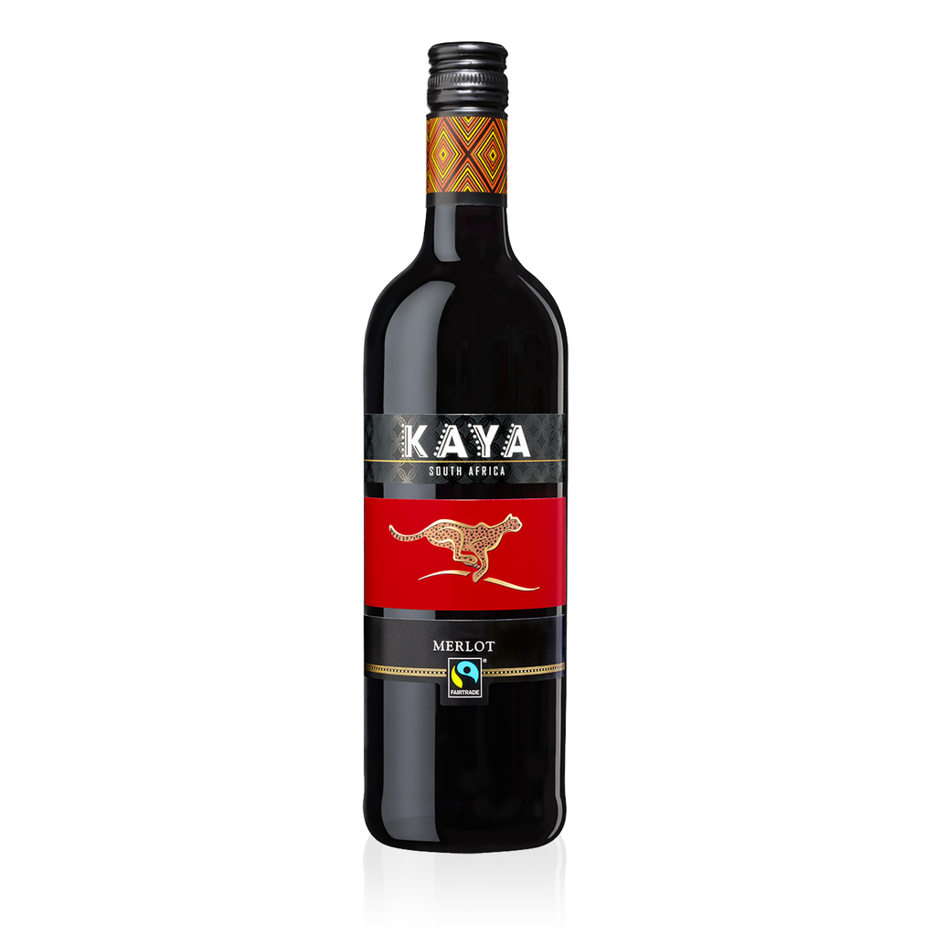 KAYA Fairtrade Merlot Trocken 0,75l - trockener Rotwein aus Südafrika 
