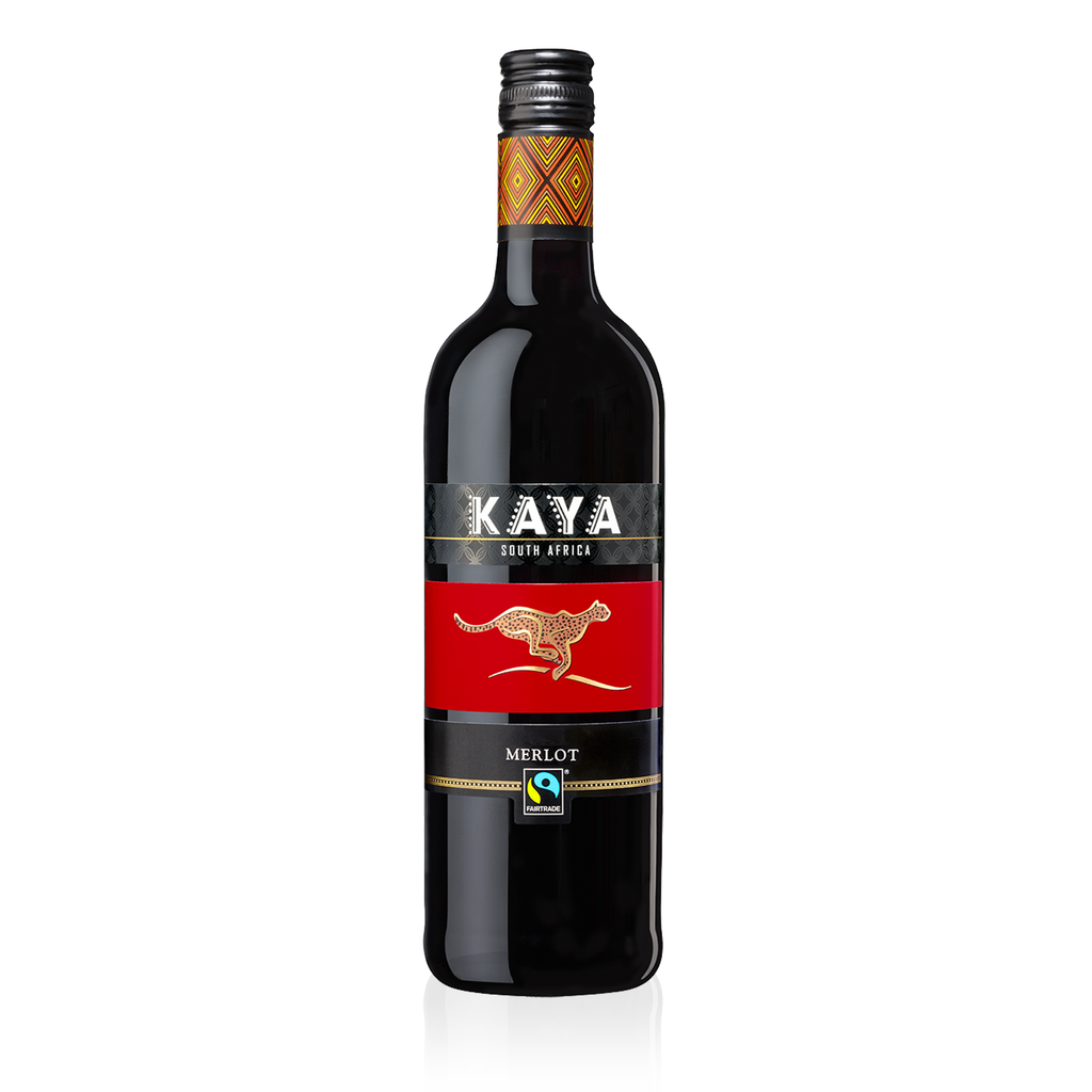 KAYA Fairtrade Merlot Trocken 0,75l - Rotwein trocken aus Südafrika 