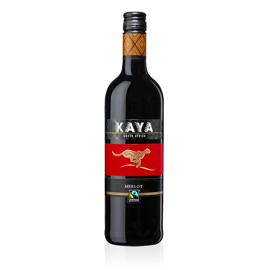 KAYA Fairtrade Merlot Trocken 0,75l - trockener, südafrikanischer Rotwein 