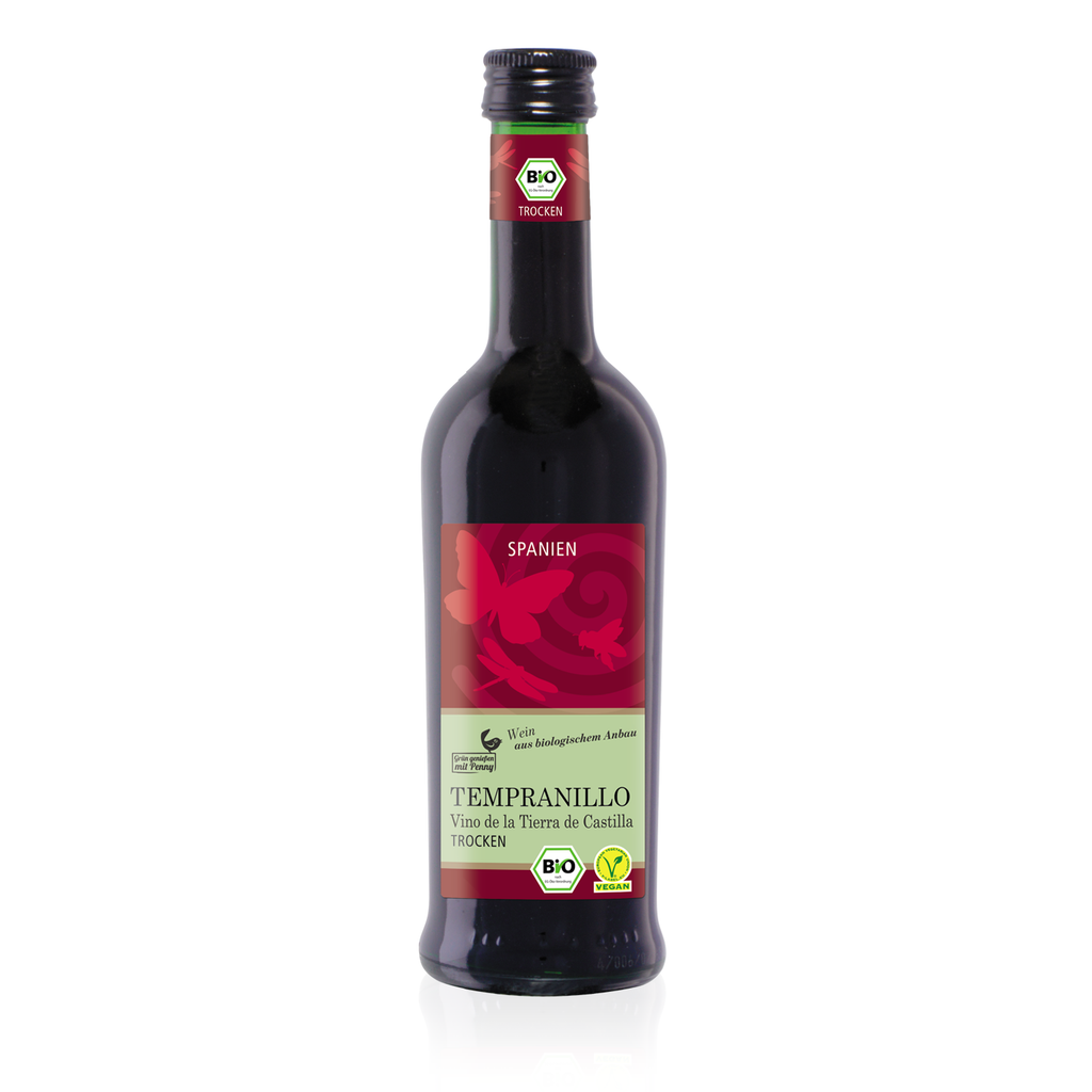 Tempranillo Trocken 0,25l - trockener, spanischer Wein  - Rotwein im Kleinflaschenformat