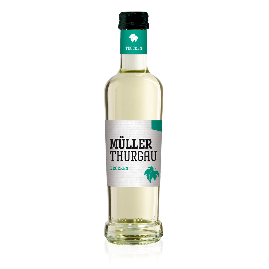 Müller-Thurgau Trocken 0,25l - trockener, deutscher Qualitätswein - Weißwein im Kleinflaschenformat