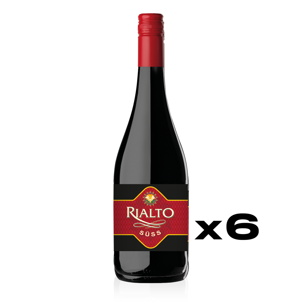RIALTO Rotwein Süß 0,75l - süßer Rotwein - 6er Karton