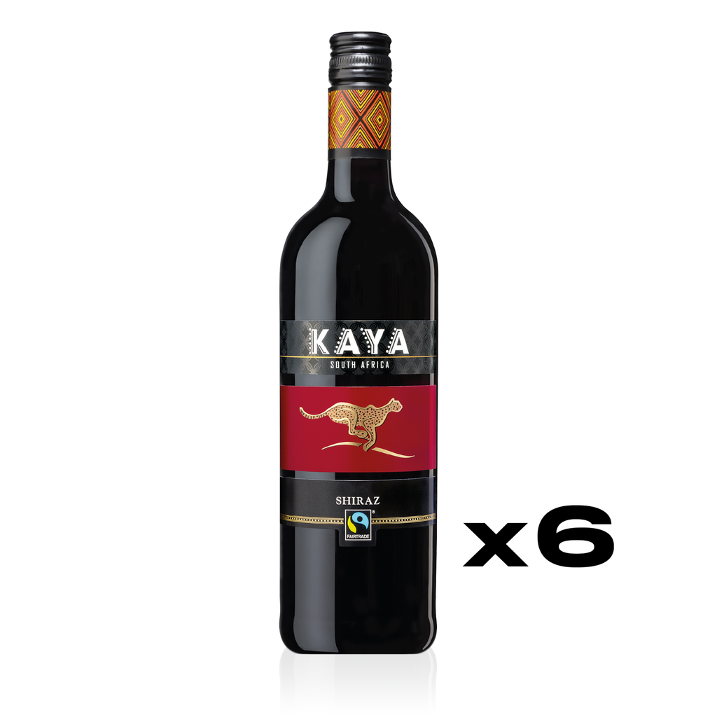 KAYA Fairtrade Shiraz Trocken 0,75l - trockener Rotwein aus Südafrika - 6er Karton 