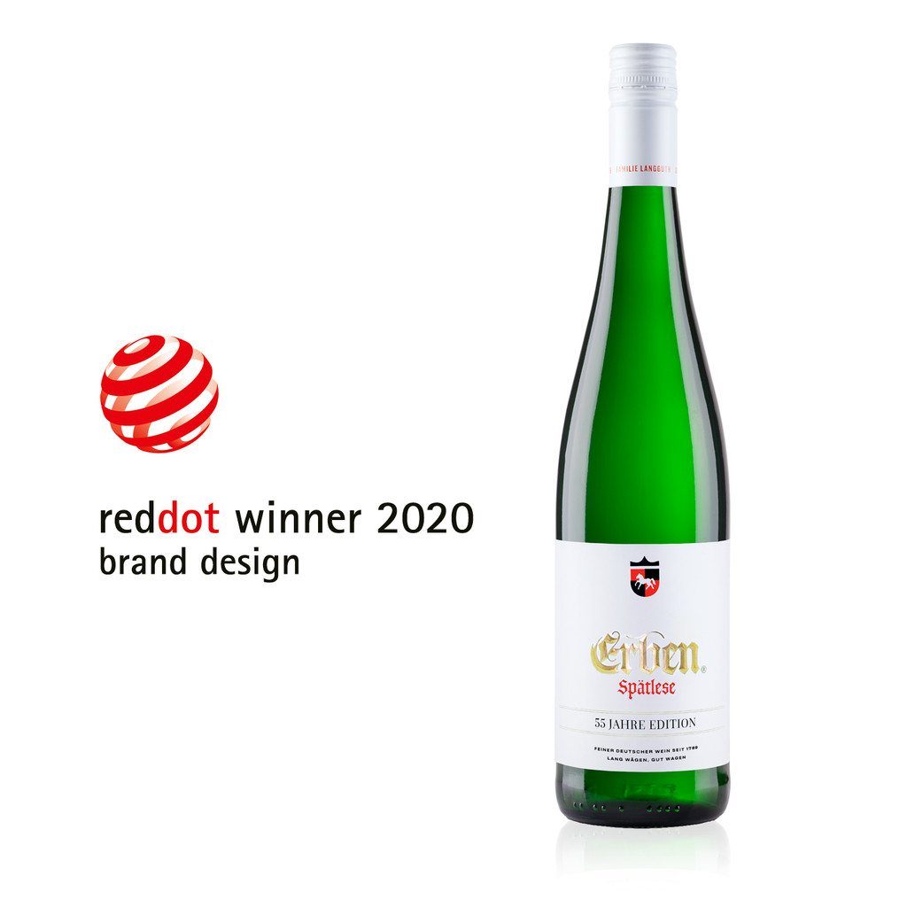 reddot winner 2020 brand design ERBEN Spätlese Riesling 2018 0,75l - feinfruchtiger Prädikatswein aus Deutschland  - Weißwein 