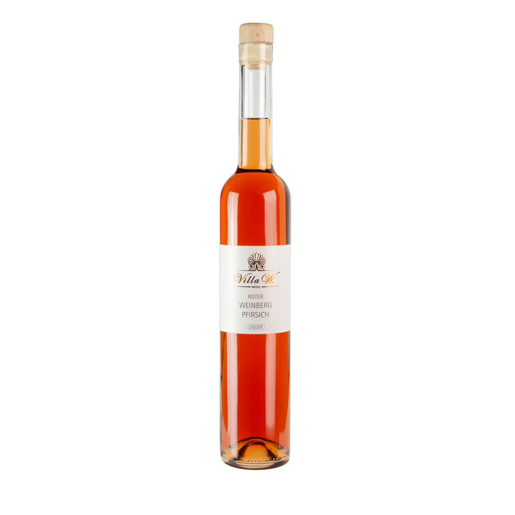 VILLA W. Roter Weinbergpfirsich Liqueur 0,5l - Likör aus Weinbergpfirsichen - Einzelflasche 